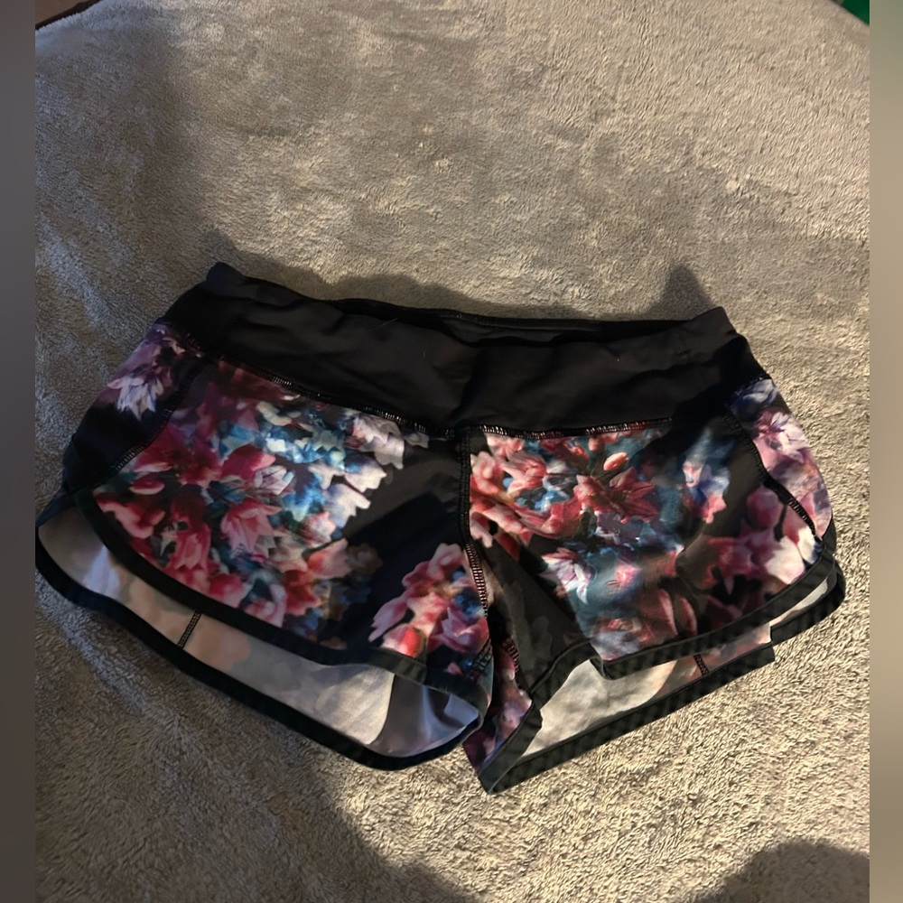 Floral lululemon shorts